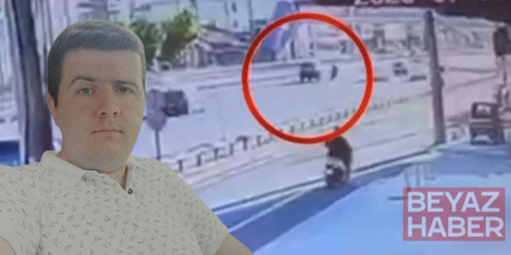 Motosiklet sürücüsünün öldüğü kazanın görüntüleri ortaya çıktı
