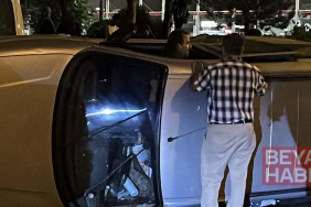 Kayseri’de yan yatan hafif ticari aracının içine girip 1 saat eşya topladı