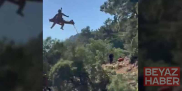 Dağlık arazide yaralanan vatandaş askeri helikopterle tahliye edildi