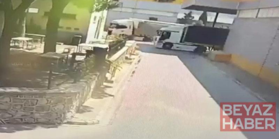 TIR ile çarpışan forkliftin sürücüsü Gül, hayatını kaybetti; kaza kamerada