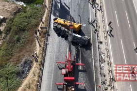 Çekmeköy’de hafriyat kamyonu takla attı; şoför ağır yaralandı