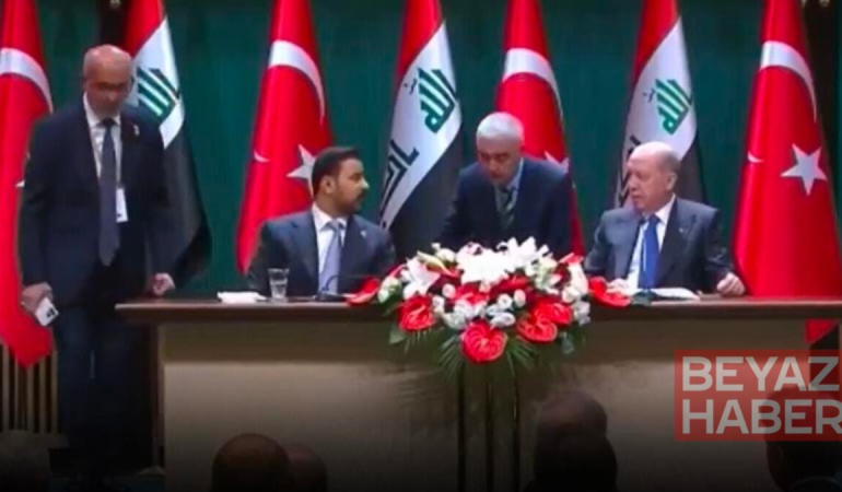 Erdoğan'ın Irak Başbakanı görüşmesinde canlı yayında imza krizi