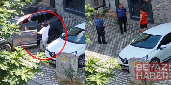 Evinin önüne park edilen araca sinirlendi, bıçakla saldırdı