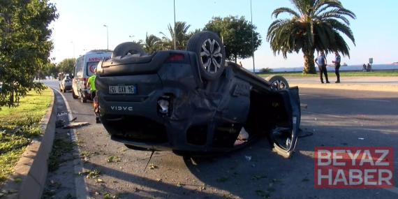 Kartal’da otomobil refüjdeki ağaca çarpıp takla attı: 1 yaralı