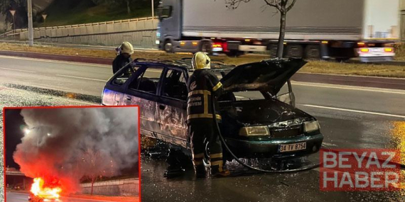 Eskişehir’de seyir halinde alev alan otomobilin sürücüsü yaralandı
