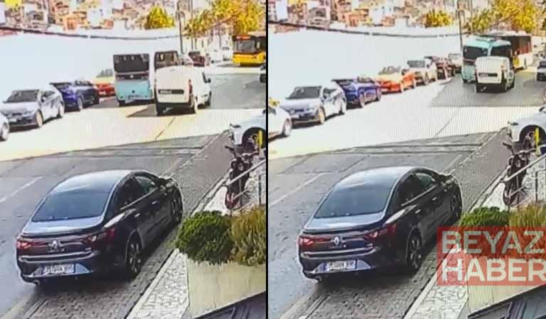 Kağıthane’de sollama yapan yolcu minibüsünün İETT otobüsüyle çarpıştığı kaza kamerada: 3 yaralı