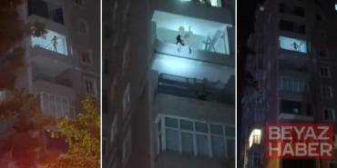 Beylikdüzü’nde balkon duvarına çıkıp dans eden kadın mahalleyi ayağa kaldırdı