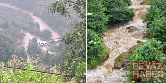 Giresun'da dere taştı: Anne ile 2 kızı ile sel sularına kapıldı