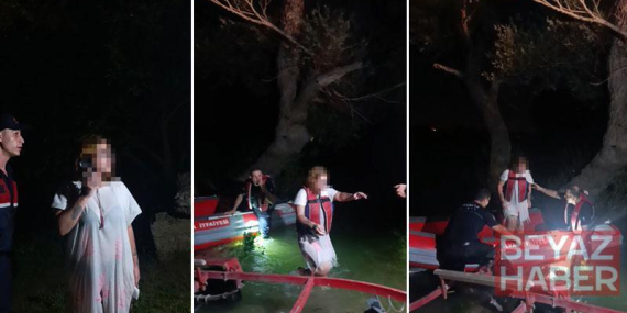 Irmaktaki adacıkta mahsur kaldı, kendisini kurtaran ekiplerden özür diledi