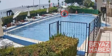 Havuzda boğulma tehlikesi geçiren çocuğu görevli kurtardı; o anlar kamerada