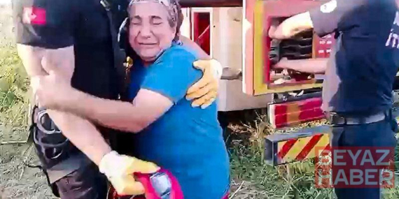 Kuyuya düşen ineğini kurtaran ekiplere sarılıp, gözyaşı döktü