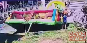 Çekmeköy’de şişme oyun parkı rüzgar nedeniyle ters döndü; 3 çocuk yaralandı