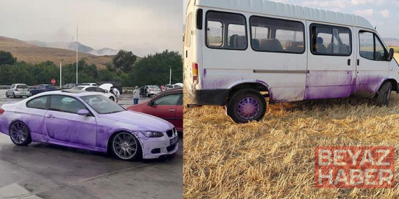 Araçları mora boyayan kimyasalın yola dökülmesine neden olan sorumlular hakkında soruşturma