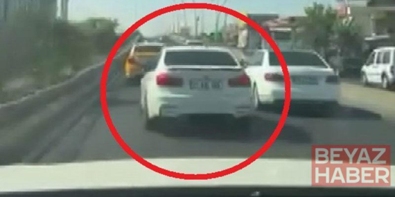 Trafikte otomobiliyle makas attı; o anlar kamerada