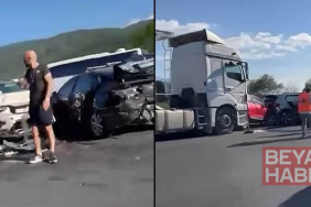Otoyolda 12 aracın karıştığı zincirleme kaza: 6 yaralı