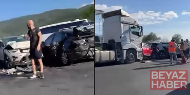Otoyolda 12 aracın karıştığı zincirleme kaza: 6 yaralı