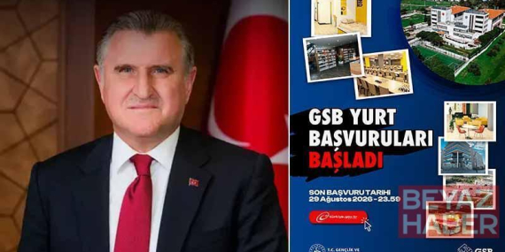 Gençlik ve Spor Bakanlığı yurt başvuruları başladı