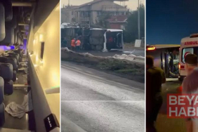 Büyükçekmece’de servis otobüsü devrildi: 18 yaralı