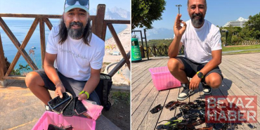 Denize düşürülen telefon ve gözlükleri bulup, sahiplerine ulaştırıyor