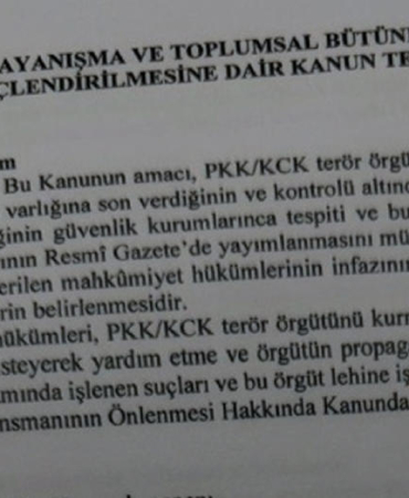 Çerçeve yasa için ilk onay. Komisyondan geçen süreç yasasında hangi maddeler var?