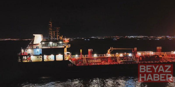 Silivri açıklarında kazaya karışan ALSU isimli gemi havadan görüntülendi