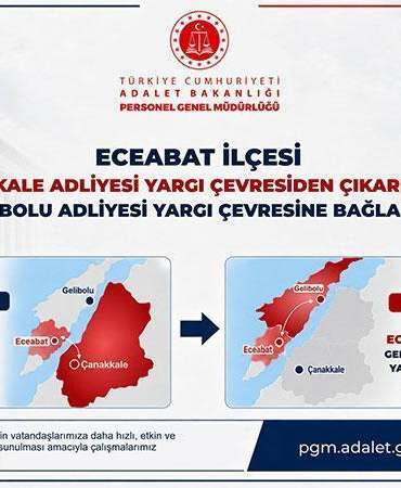 Eceabat ilçesi, Gelibolu Adliyesi yargı çevresine bağlandı