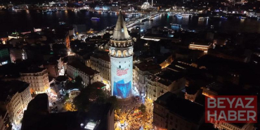 Dezenformasyonla mücadele mesajları Galata Kulesi’ne yansıtıldı