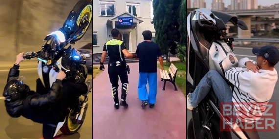 Kağıthane’de motosiklet sürücüsü tek teker üzerinde ilerlediği anları paylaştı; 117 bin lira ceza uygulandı