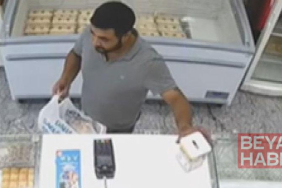 Esenler’de tatlıcı dükkanından sadaka kutusunu çalan şüpheli kamerada