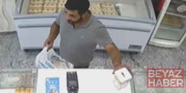 Esenler’de tatlıcı dükkanından sadaka kutusunu çalan şüpheli kamerada
