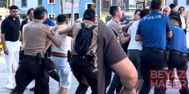 İnşaatta başlayan kavga polis merkezi önünde devam etti