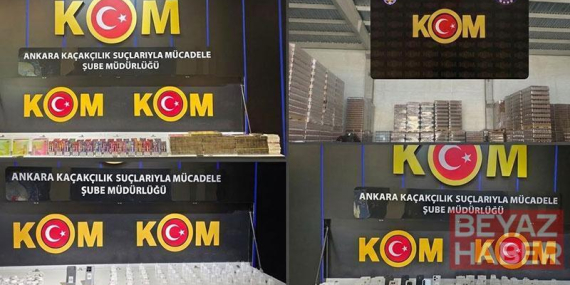Ankara’da 21 milyon lira değerinde kaçak ürün ele geçirildi