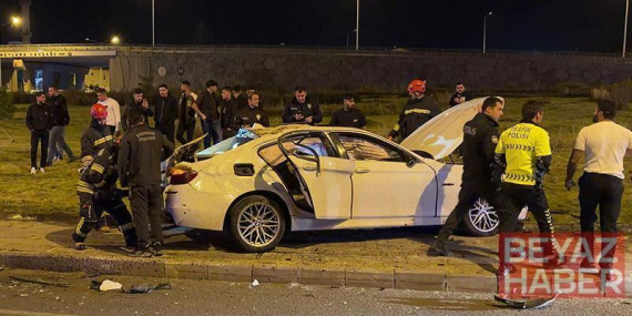 Takla atan otomobildeki 4 kişi yaralandı