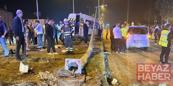 Düğünden dönen minibüs ile hafif ticari araç çarpıştı; 21 yaralı