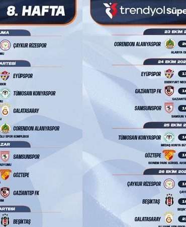 TFF, Süper Lig’de ilk yarının programını açıkladı
