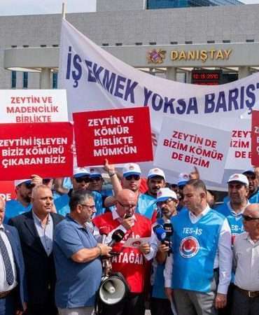 Milaslı muhtarlar ve işçilerden Danıştay önünde