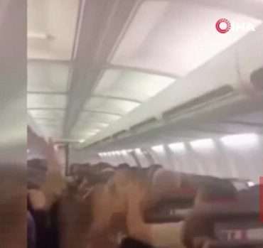 İran’da yolcu uçağında panik anları: Kabinin tavanı çöktü