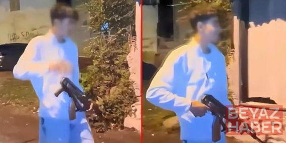 Sarıyer’de 14 yaşındaki çocuk gözdağı için kalaşnikofla havaya ateş açtı, yakalandı