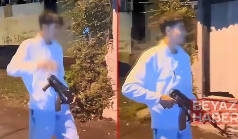 Sarıyer’de 14 yaşındaki çocuk gözdağı için kalaşnikofla havaya ateş açtı, yakalandı