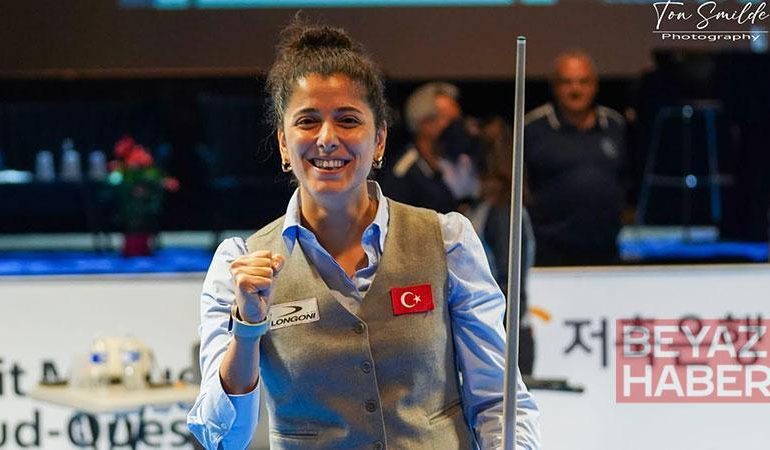 Milli bilardocu Güzin Müjde Karakaşlı dünya şampiyonu oldu