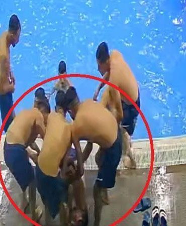 Arkadaşlarıyla havuzda eğlenen genç, boğulma tehlikesi geçirdi; o anlar kamerada