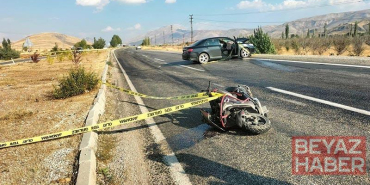 Otomobil ile çarpışan motosikletin sürücüsü öldü