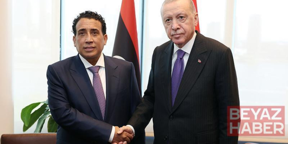 Cumhurbaşkanı Erdoğan, Libya Başkanlık Konseyi Başkanı Menfi’yi kabul etti