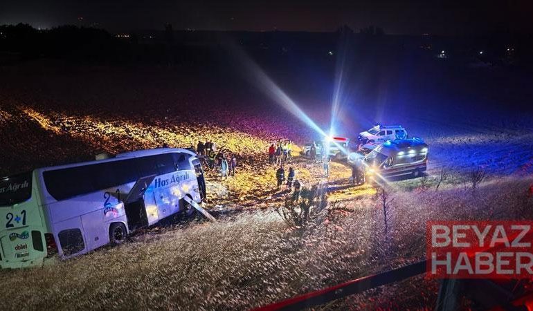 Amasya’da yolcu otobüsü şarampole uçtu: 2