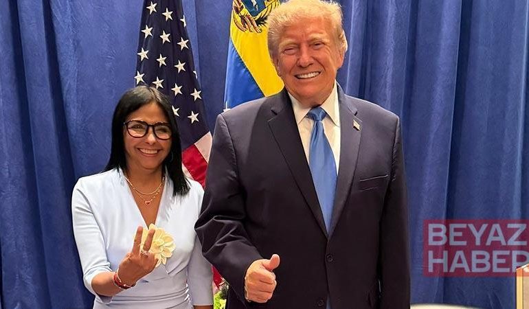 ABD Başkanı Trump ile Venezuela Geçici Devlet Başkanı Rodríguez bir araya geldi