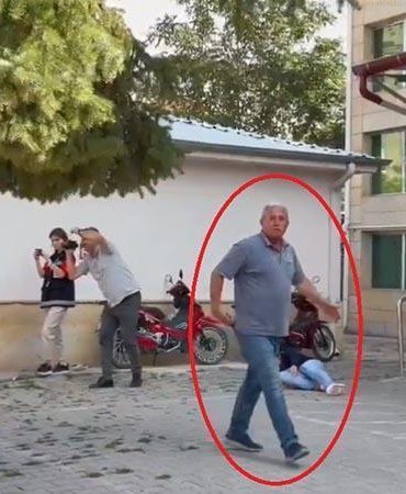 Mahalle muhtarı hastane önündeki tatbikatı gerçek sandı; o anlar görüntülendi