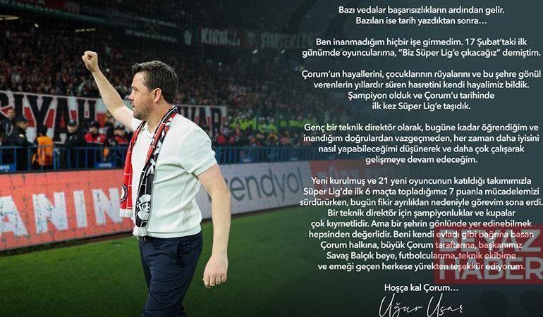 Uğur Uçar: Hoşça kal Çorum
