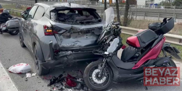 Tuzla TEM Otoyolu’nda emniyet şeridinde duran otomobile çarpan motosikletli polis yaralandı