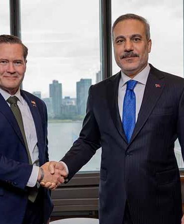Bakan Fidan, ABD’nin BM nezdindeki Daimi Temsilcisi Büyükelçi Waltz’ı kabul etti
