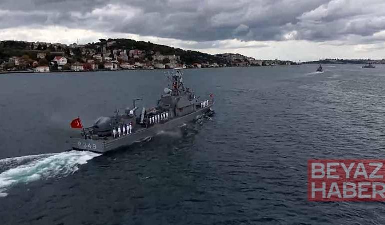 Preveze Deniz Zaferi’nin 488’inci yıl dönümünde İstanbul Boğazı’nda 15 gemiyle geçit töreni